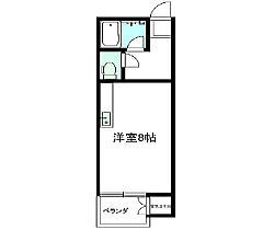 大野市月美町の賃貸物件の間取りワンルーム